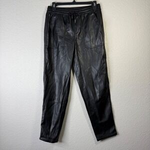BLANKNYC Faux Leather Jogger Pants, Drawstring Waist, Black, Size 26